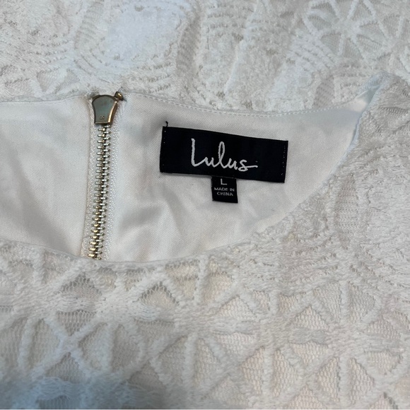 Lulus White Lace Shift Dress Large NWT Bridal Shower Engagement Party - Picture 7 of 9